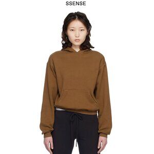 SKIMS Brown Cotton Fleece Classic Hoodie | Bison color